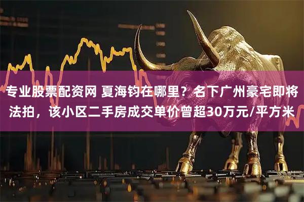 专业股票配资网 夏海钧在哪里？名下广州豪宅即将法拍，该小区二手房成交单价曾超30万元/平方米